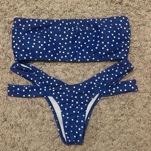 ZAFUL blue polka dot Bikini set